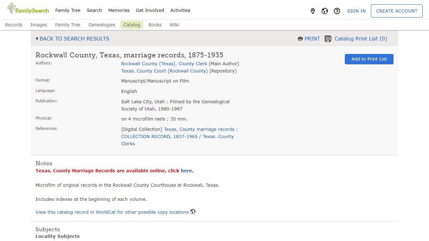 Rockwall County, Texas, marriage records, 1875-1935 - FamilySearch